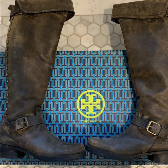 Tory Burch 55MM Suede Knee-High Boots | Saks Fifth Avenue Tory Burch over the knee thunder suede boot